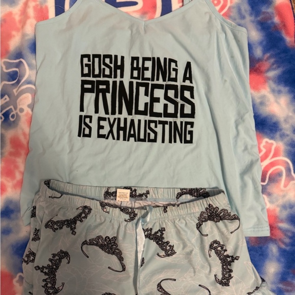 Light Blue women’s  with Crown Print
